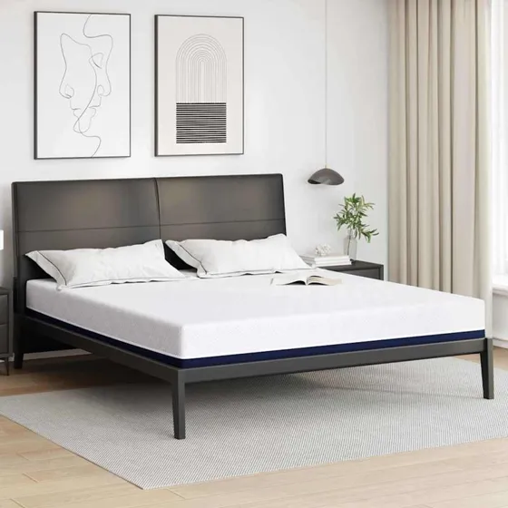 vidaXL Madras Hvid og Blå 180x200 cm Gel Memory Foam