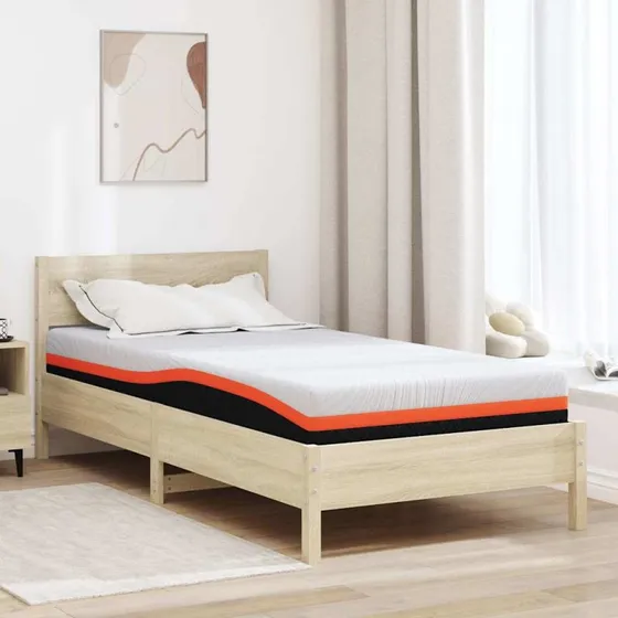 vidaXL Madras Hvid og Sort 90 x 200 cm Gel Memory Foam