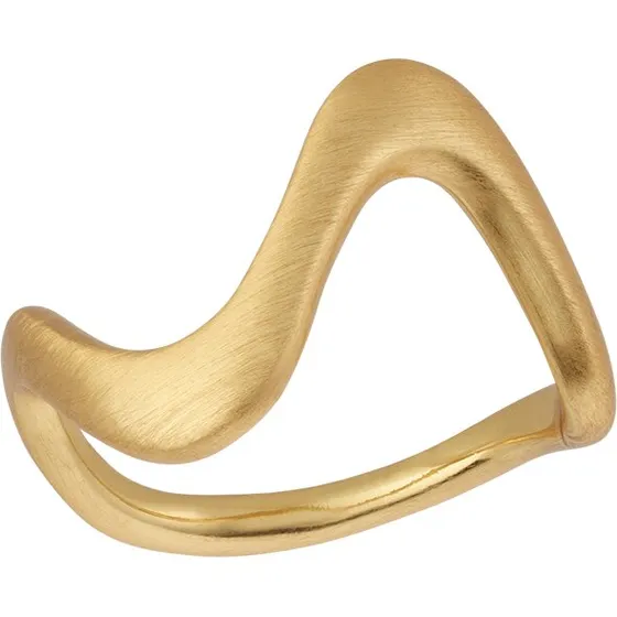 Wave Large ring, 14k forgyldt sterling sølv (str. 50–60)
