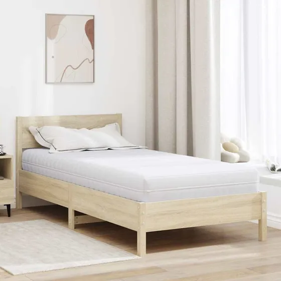 vidaXL Madras Hvid 90x200 cm Pocket Spring med Kokoslag