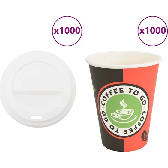 vidaXL Kaffekopper med låg 1000 stk. 4oz 100ml
