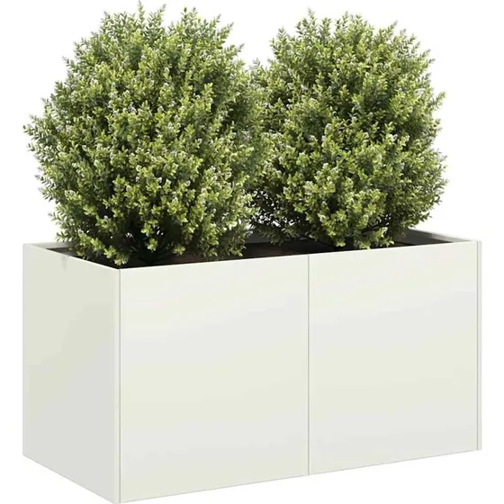 vidaXL Plantekasse Hvid 80x40x40 cm Koldvalset Stål
