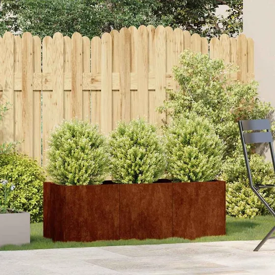 vidaXL rustfarvet plantekasse 120x40x40 cm forvitringsstål