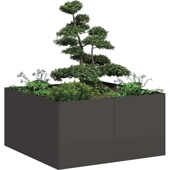 vidaXL Plantekasse 80x80x40 cm Sort Koldvalset Stål
