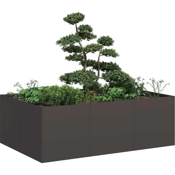 vidaXL Plantekasse 120x80x40 cm stål sort