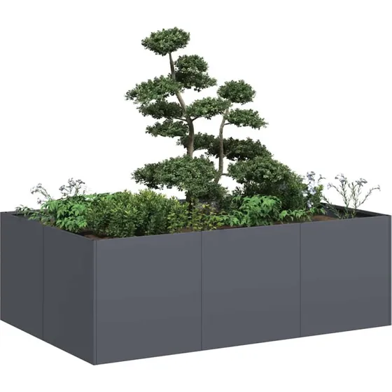 vidaXL Plantekasse 120x80x40 cm Stål Antracitgrå