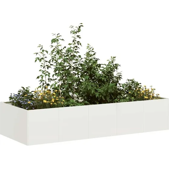 vidaXL Plantekasse 200x80x40 cm stål hvid