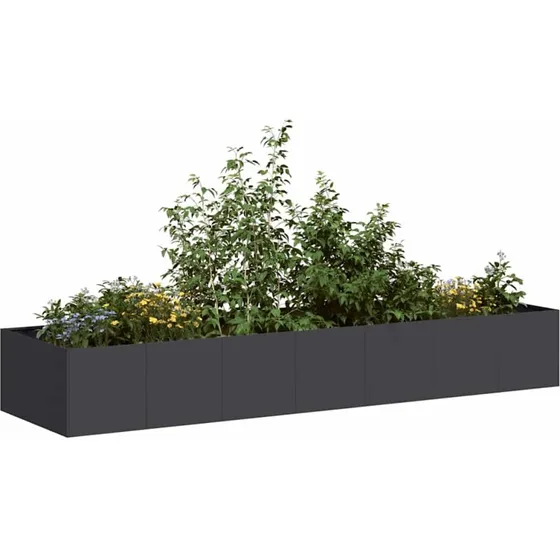 vidaXL Plantekasse 280x80x40 cm Sort Koldvalset Stål