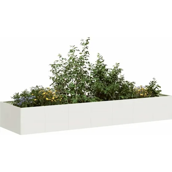 vidaXL Plantekasse 280x80x40 cm stål hvid