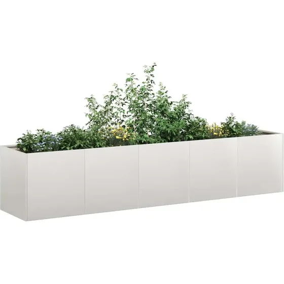 Plantekasse Rustfrit Stål, Lysegrå, 40 x 80 x 80 cm