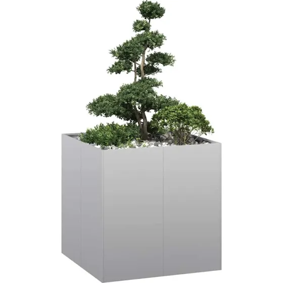 vidaXL Plantekasse 80x80x80 cm Galvaniseret Stål Grå