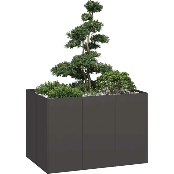 vidaXL Plantekasse 120x80x80 cm stål sort