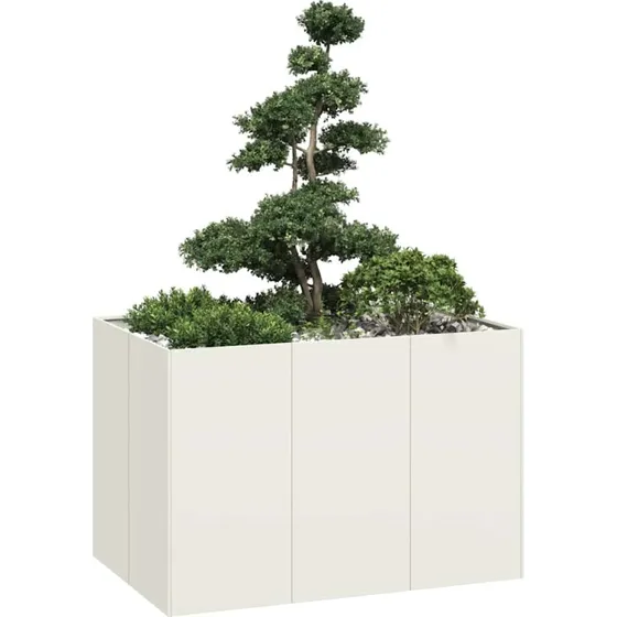 vidaXL Plantekasse 120x80x80 cm Hvid Koldvalset Stål