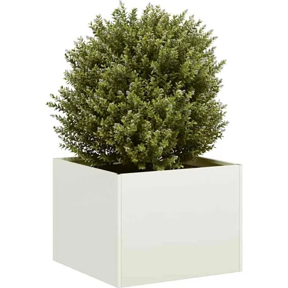 vidaXL Plantekasse 40x40x30 cm stål hvid