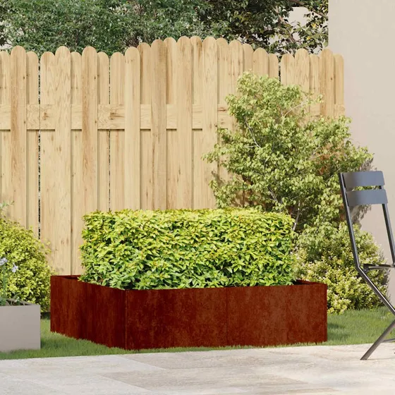 vidaXL rustfarvet forvitringsstål plantekasse 100x100x30 cm