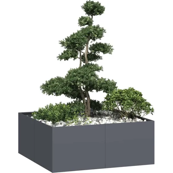 vidaXL Plantekasse 100x100x40 cm stål antracitgrå