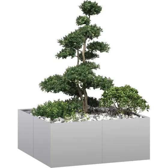 vidaXL Plantekasse 100x100x40 cm galvaniseret stål