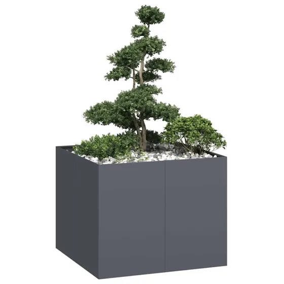 vidaXL Plantekasse 100x100x80 cm stål antracitgrå