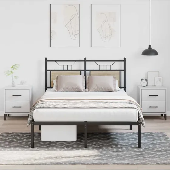 vidaXL Sengeramme 120x190 cm Sonoma-Eg uden madras