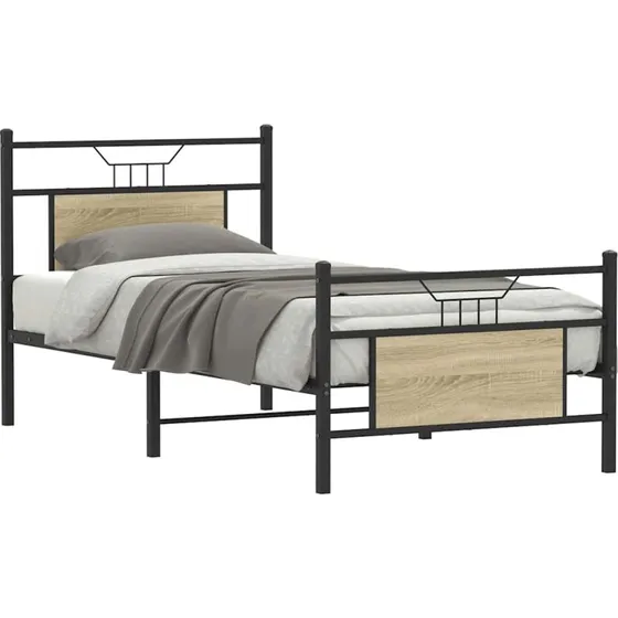 vidaXL Sengeramme 75x190 cm Træ Sonoma-Eg uden Madras