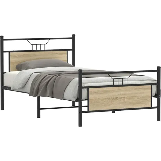 vidaXL Sengeramme 100x190 cm Sonoma-Eg uden madras