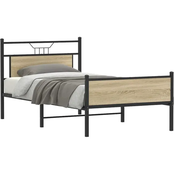 vidaXL Sengeramme 100x190 cm Sonoma-Eg uden madras