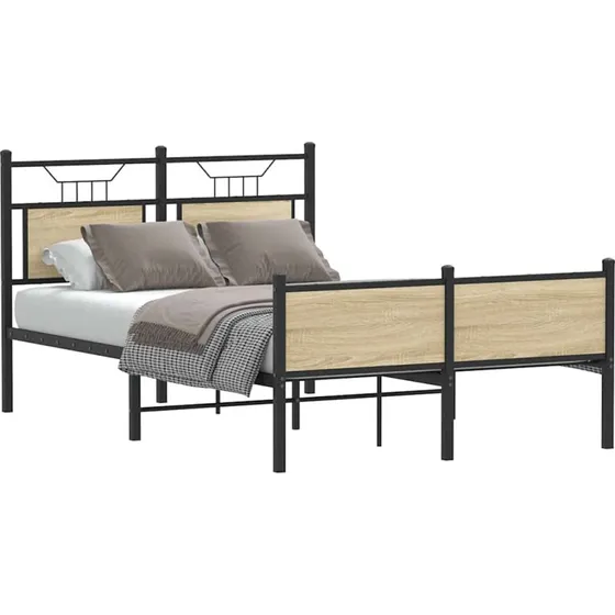 vidaXL Sengeramme 120x190 cm Træ Sonoma-Eg uden Madras