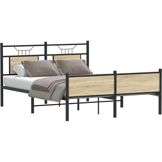 vidaXL Sengeramme 150x200 cm Sonoma-Eg uden madras