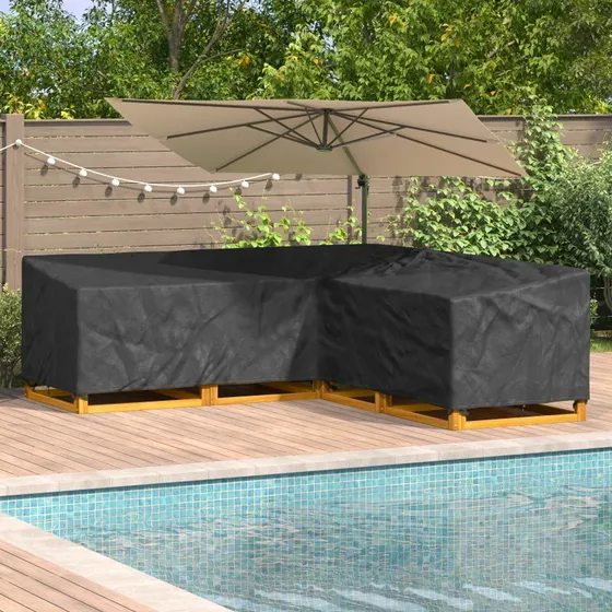 vidaXL Møbelbetræk Sort 270 x 270 x 80 cm 600D Oxford