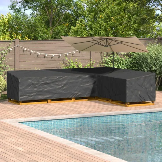 vidaXL Møbelbetræk Sort 330 x 255 x 80 cm 420D Oxford Stof