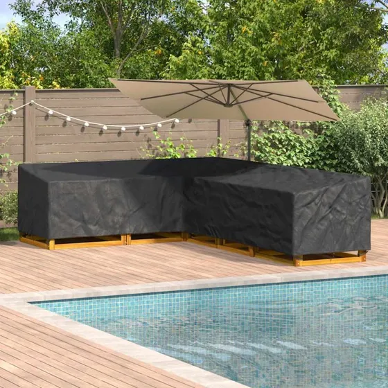 vidaXL Møbelbetræk Sort 330 x 255 x 80 cm 420D Oxford Stof