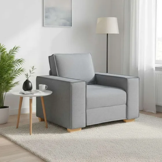 vidaXL Sofastol Lysegrå 60 cm Stof