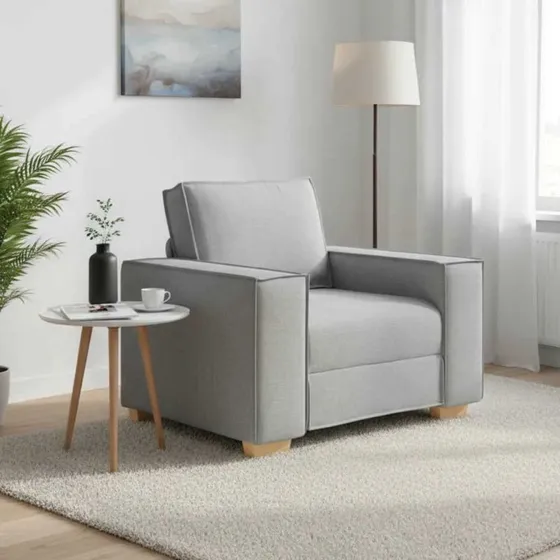 vidaXL Sofastol Skygrå 60 cm Stof