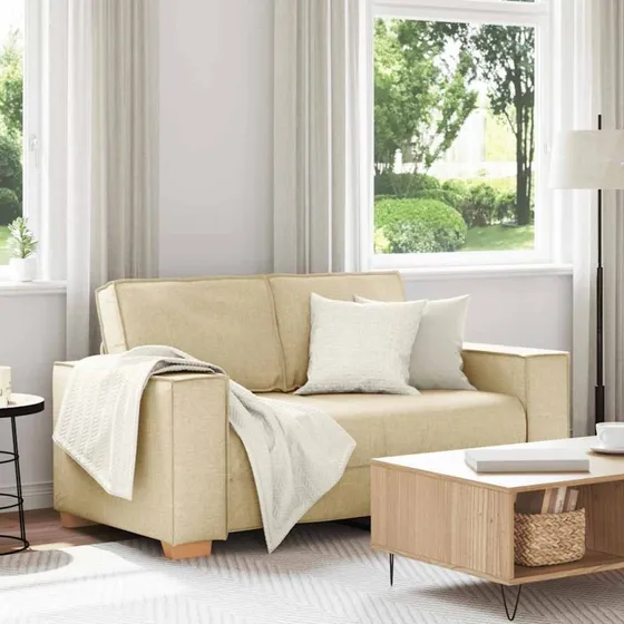 vidaXL 2-personers sofa cremefarvet 160x78x84 cm stof