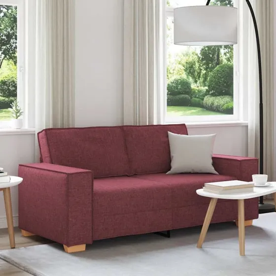 vidaXL 2-personers sofa vinrød 180x78x84 cm stof