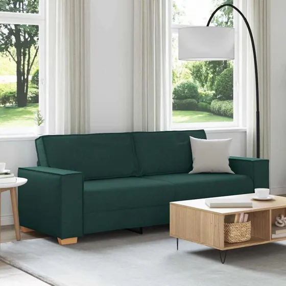 vidaXL 3-personers sofa Mørkegrøn 220 cm Stof