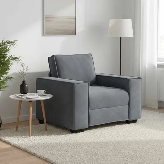 vidaXL Lænestol 100x78x84 cm fløjl mørkegrå