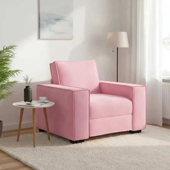 vidaXL Lænestol 100x78x84 cm fløjl lyserød