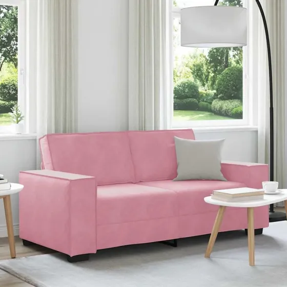 vidaXL 2-personers sofa 180x78x84 cm fløjl lyserød