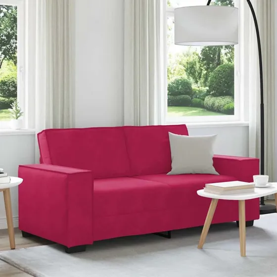 vidaXL 2-personers sofa 180x78x84 cm fløjl vinrød