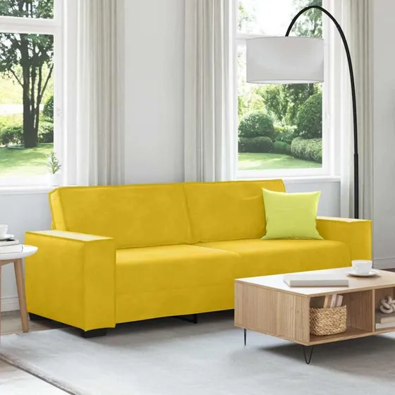 vidaXL 3-personers sofa velour gul 220x78x84 cm