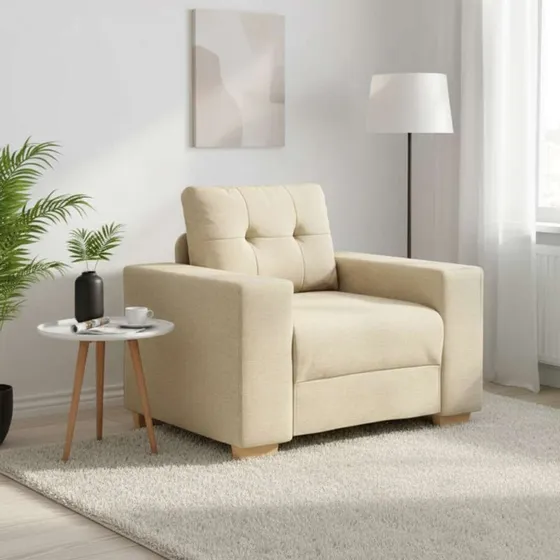 vidaXL Sofastol 100x78x80 cm Cremefarvet
