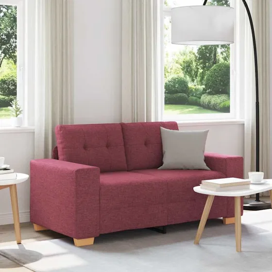 vidaXL elskovssofa 160x77x82 cm vinrød stof