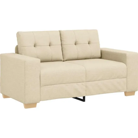 vidaXL Tosæders sofa Creme stof 120 cm