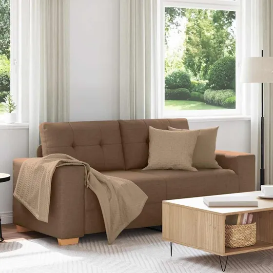 vidaXL Elskovssofa 180x77x82 cm stof brun