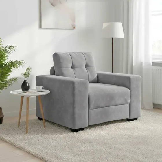 vidaXL Sofastol 100x78x80 cm Fløjl Lysegrå