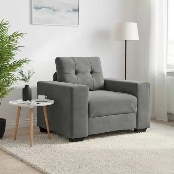 vidaXL Sofastol 100x78x80 cm Fløjl Mørkegrå