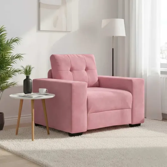 vidaXL Sofastol 100x78x80 cm Fløjl Lyserød