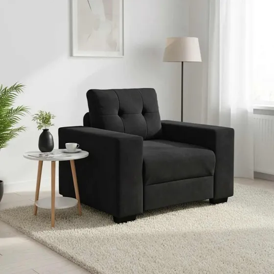 vidaXL Sofastol 100x78x80 cm Fløjl Sort