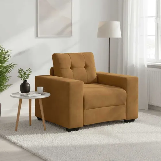 vidaXL Sofastol 100x78x80 cm Fløjl Brun
